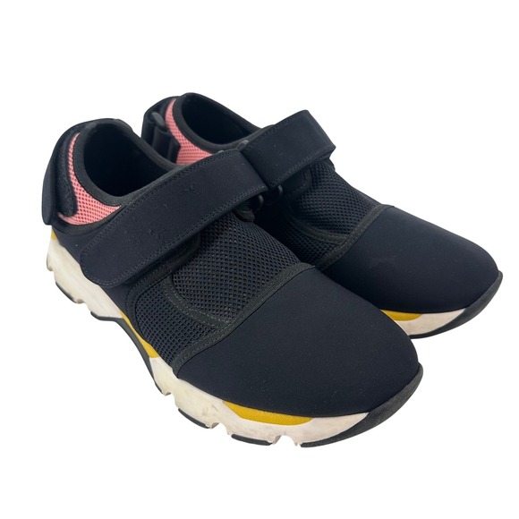 Marni Neoprene Womens Sneakers Scuba Black Pink Mesh Comfort Casual Shoes - Picture 1 of 10